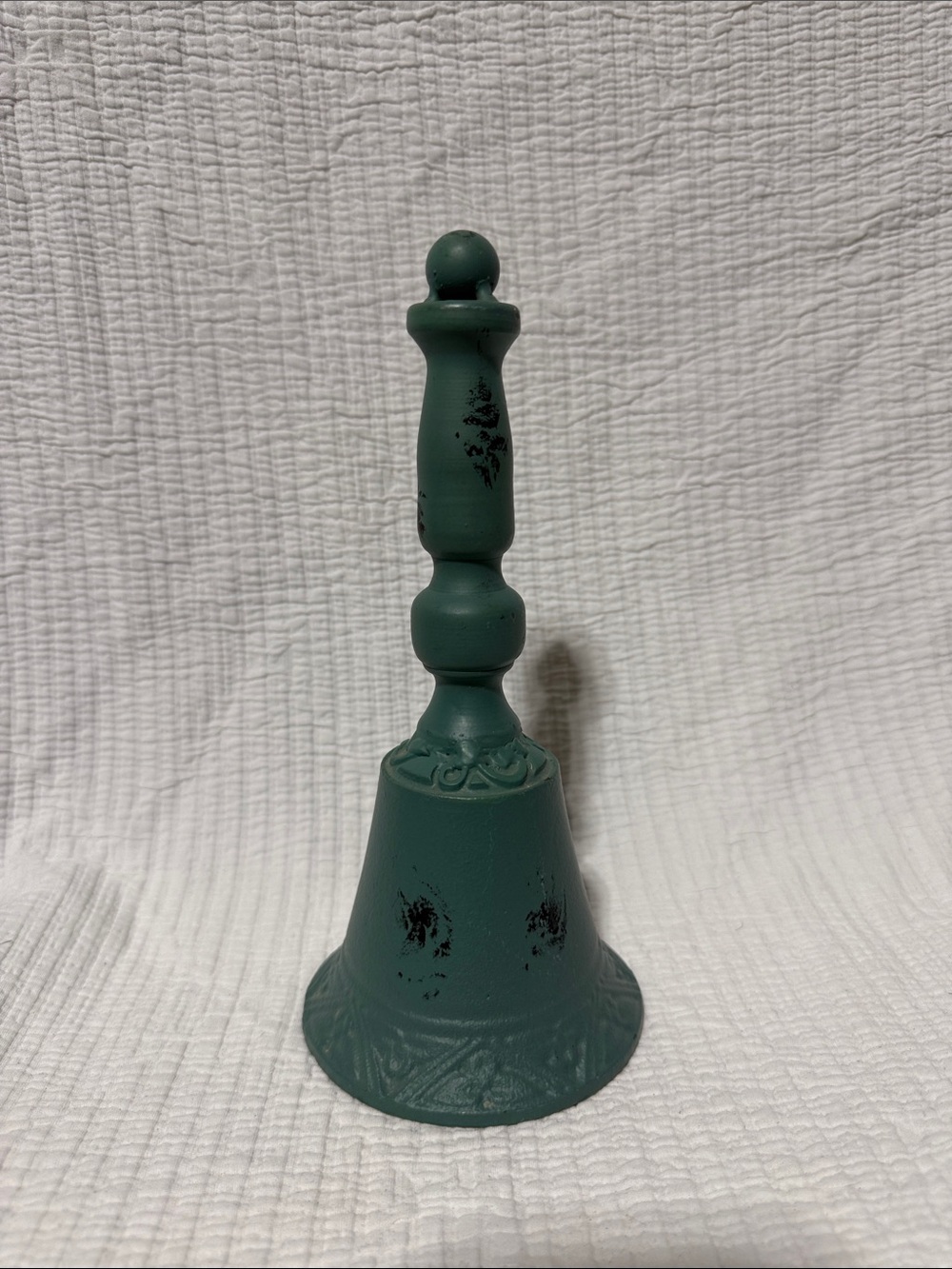 Distressed Green Decorative Hand Bell - Home Accents